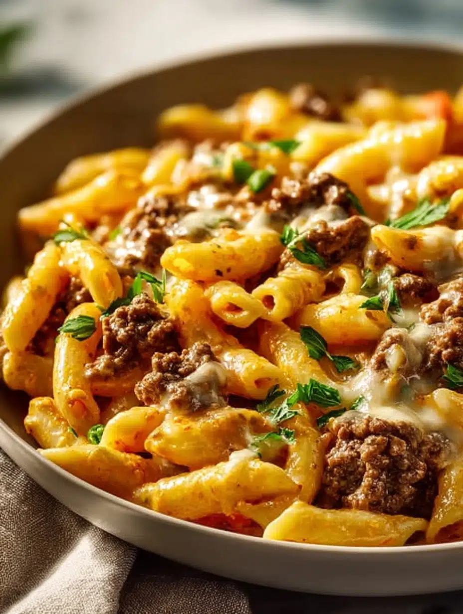 Creamy High Protein Beef Pasta