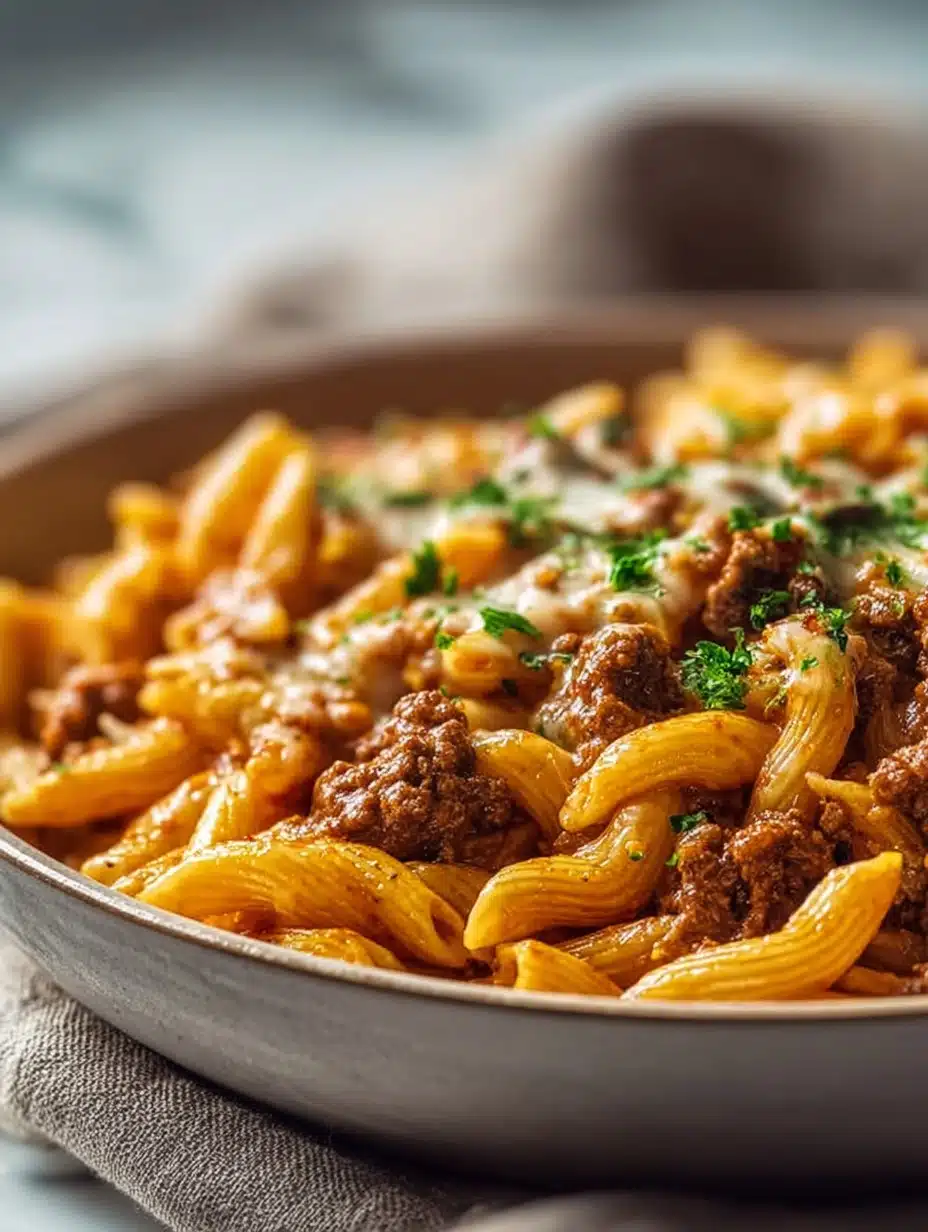 Creamy High Protein Beef Pasta