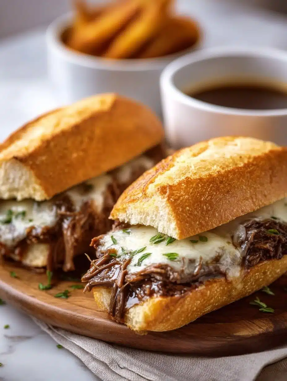 Crockpot French Dip Sandwiches