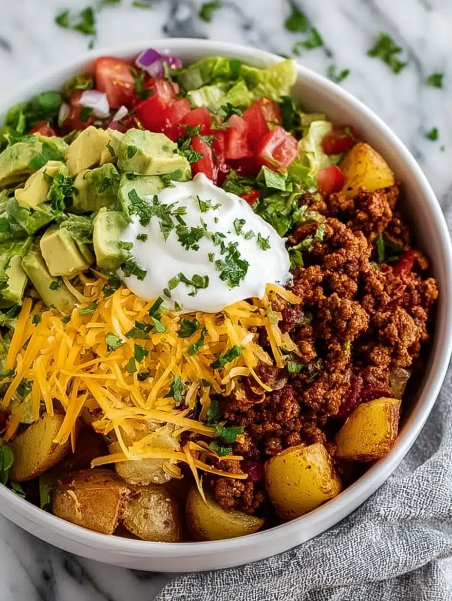 Easy Loaded Potato Taco Bowl