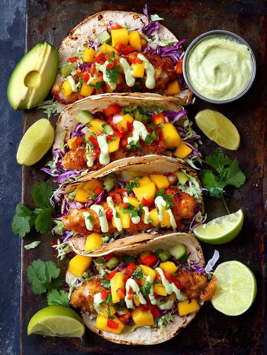 Fabulous Fish Tacos With Mango Salsa And Zesty Lime Mayo