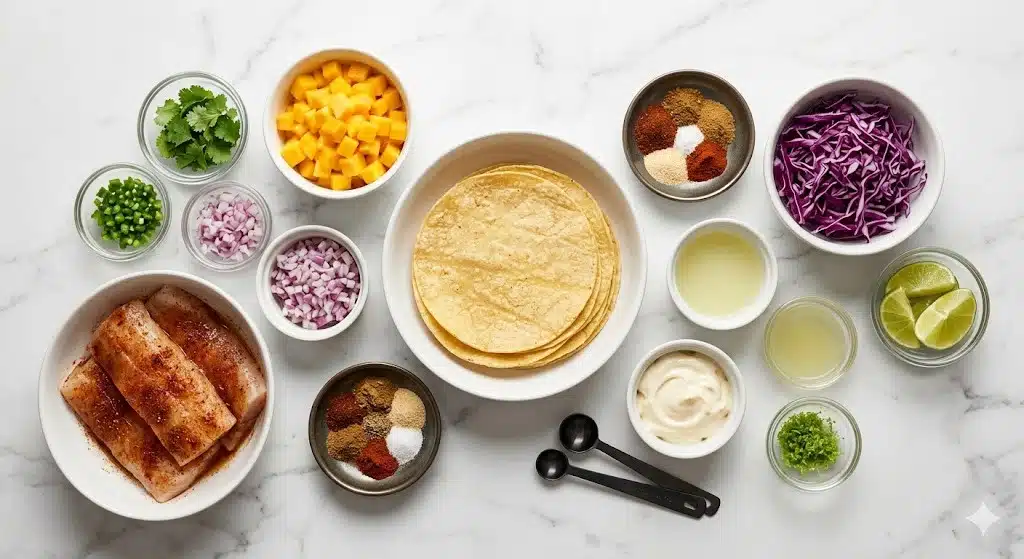 Fabulous Fish Tacos With Mango Salsa And Zesty Lime Mayo