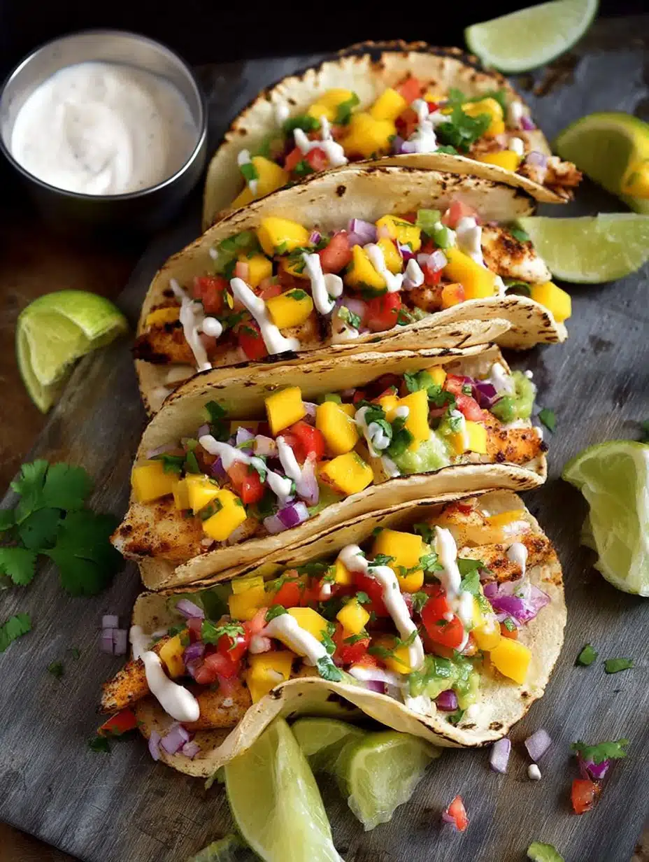 Fabulous Fish Tacos With Mango Salsa And Zesty Lime Mayo