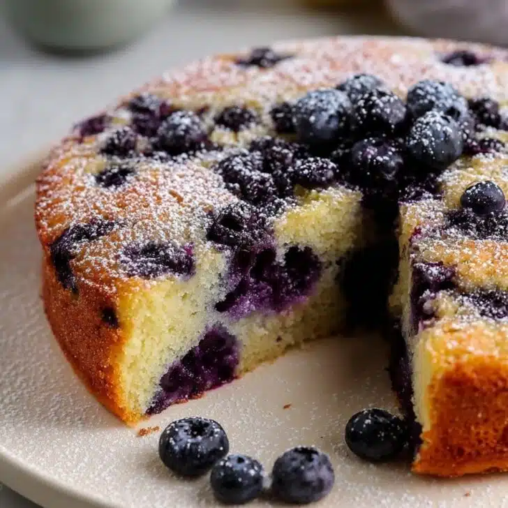 Fluffy Greek Yogurt Blueberry Cake