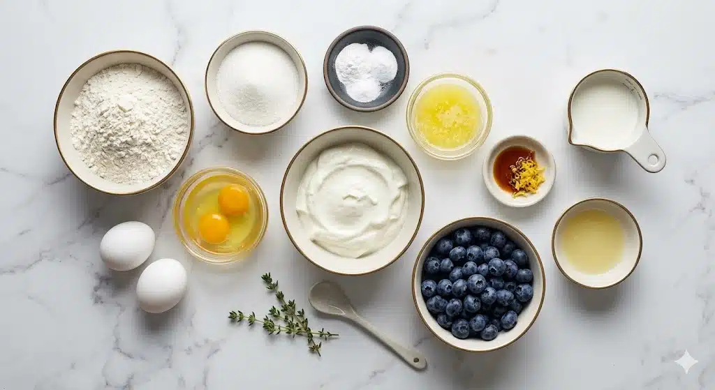 Fluffy Greek Yogurt Blueberry Cake