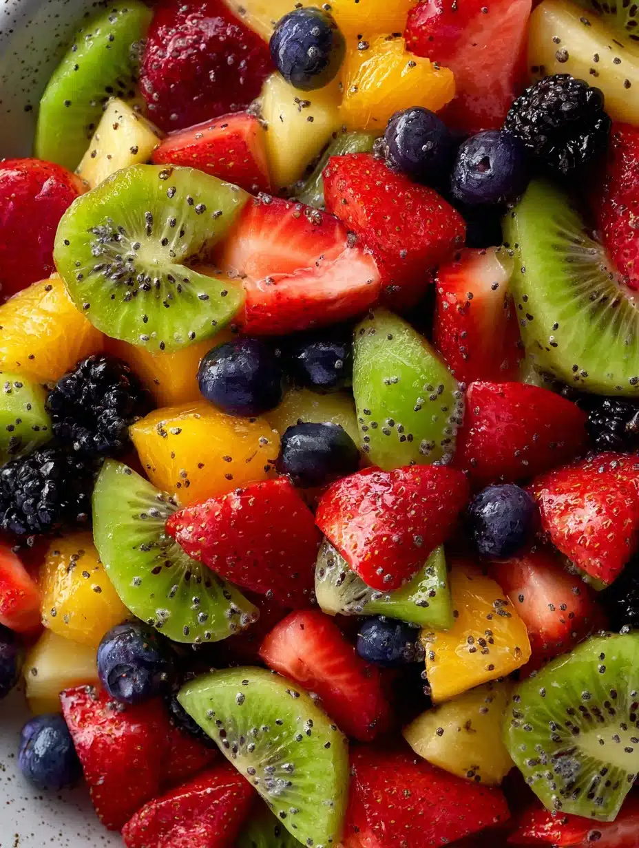 Fresh Fruit Salad with Honey Lime Poppy Seed Dressing Recipe