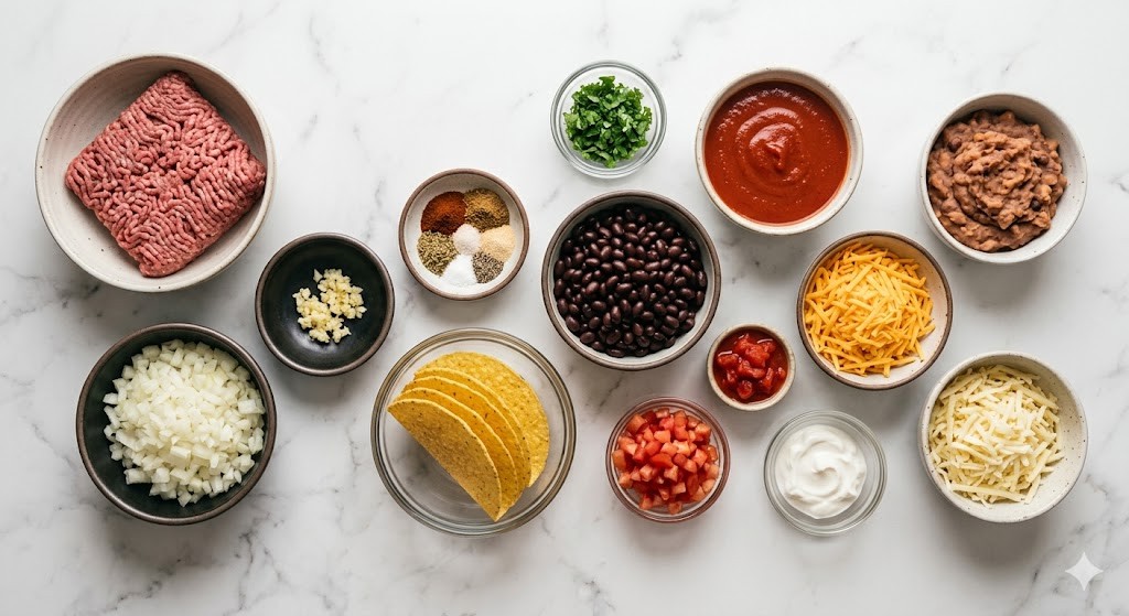 Ground Beef Baked Tacos