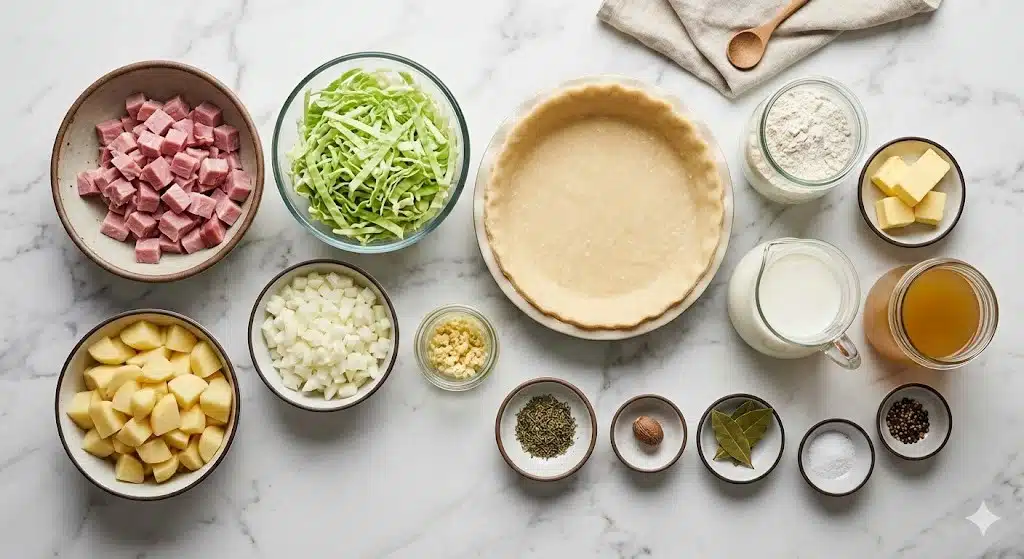 Lucky Irish Ham and Cabbage Pie