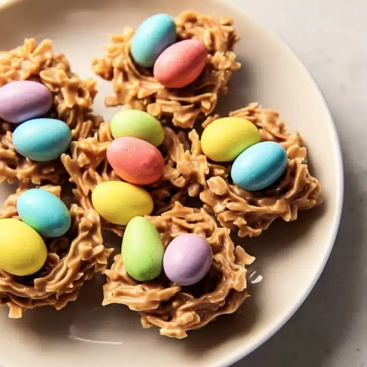 No-Bake Easter Egg Peanut Butter Haystacks
