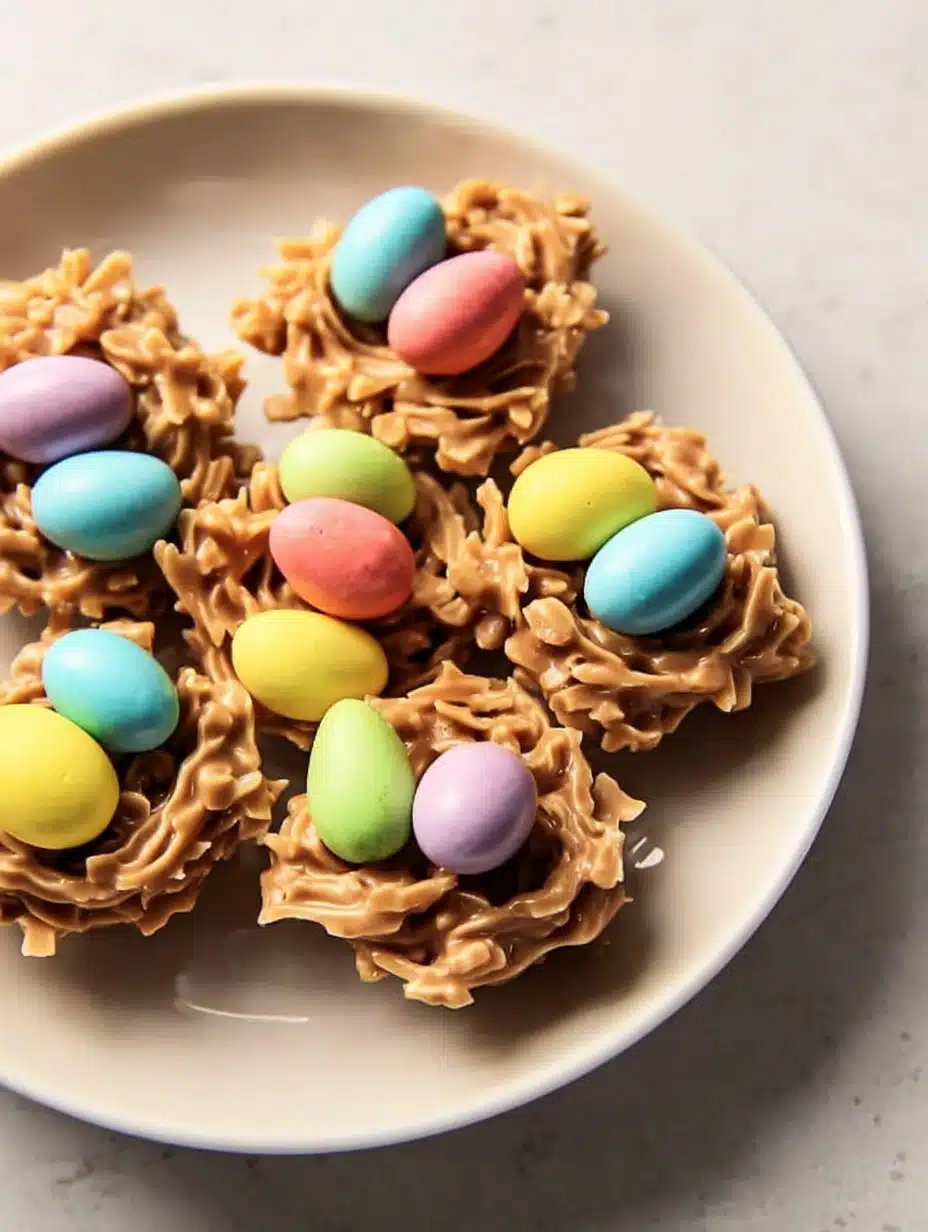 No-Bake Easter Egg Peanut Butter Haystacks