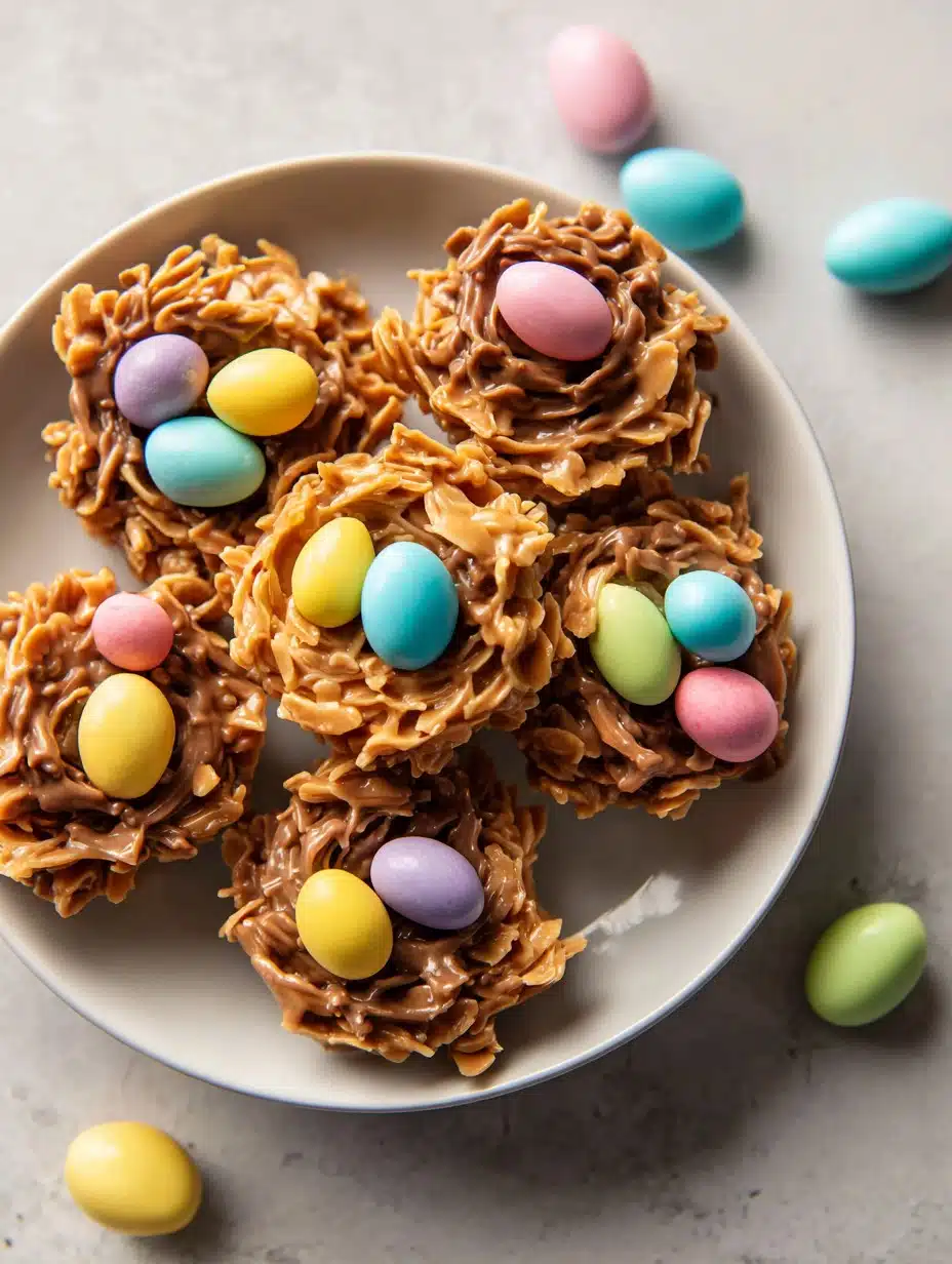 No-Bake Easter Egg Peanut Butter Haystacks