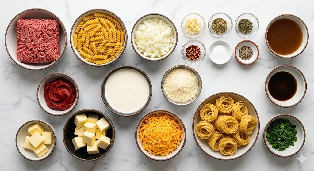 One Pot Creamy Ground Beef Pasta