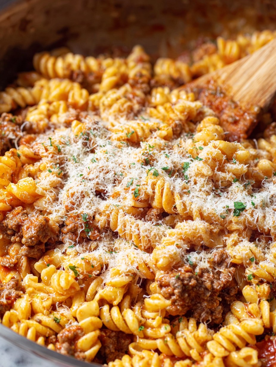 One Pot Creamy Ground Beef Pasta