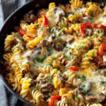 Philly Cheesesteak Pasta Skillet