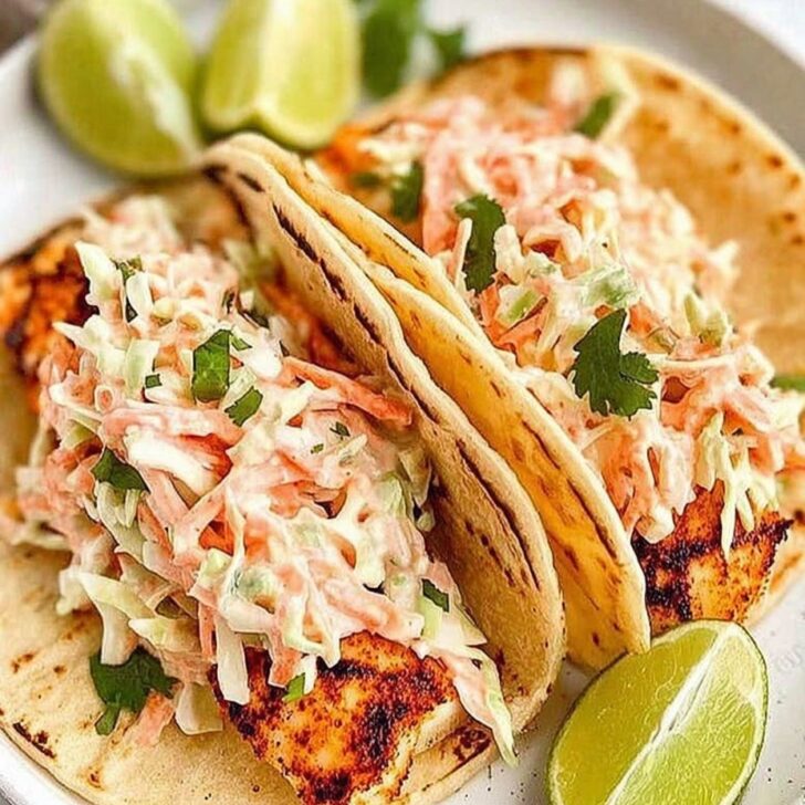 Simple Grilled Fish Tacos with Cabbage Slaw