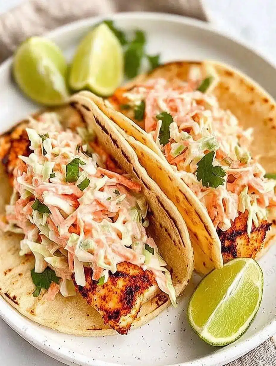 Simple Grilled Fish Tacos with Cabbage Slaw