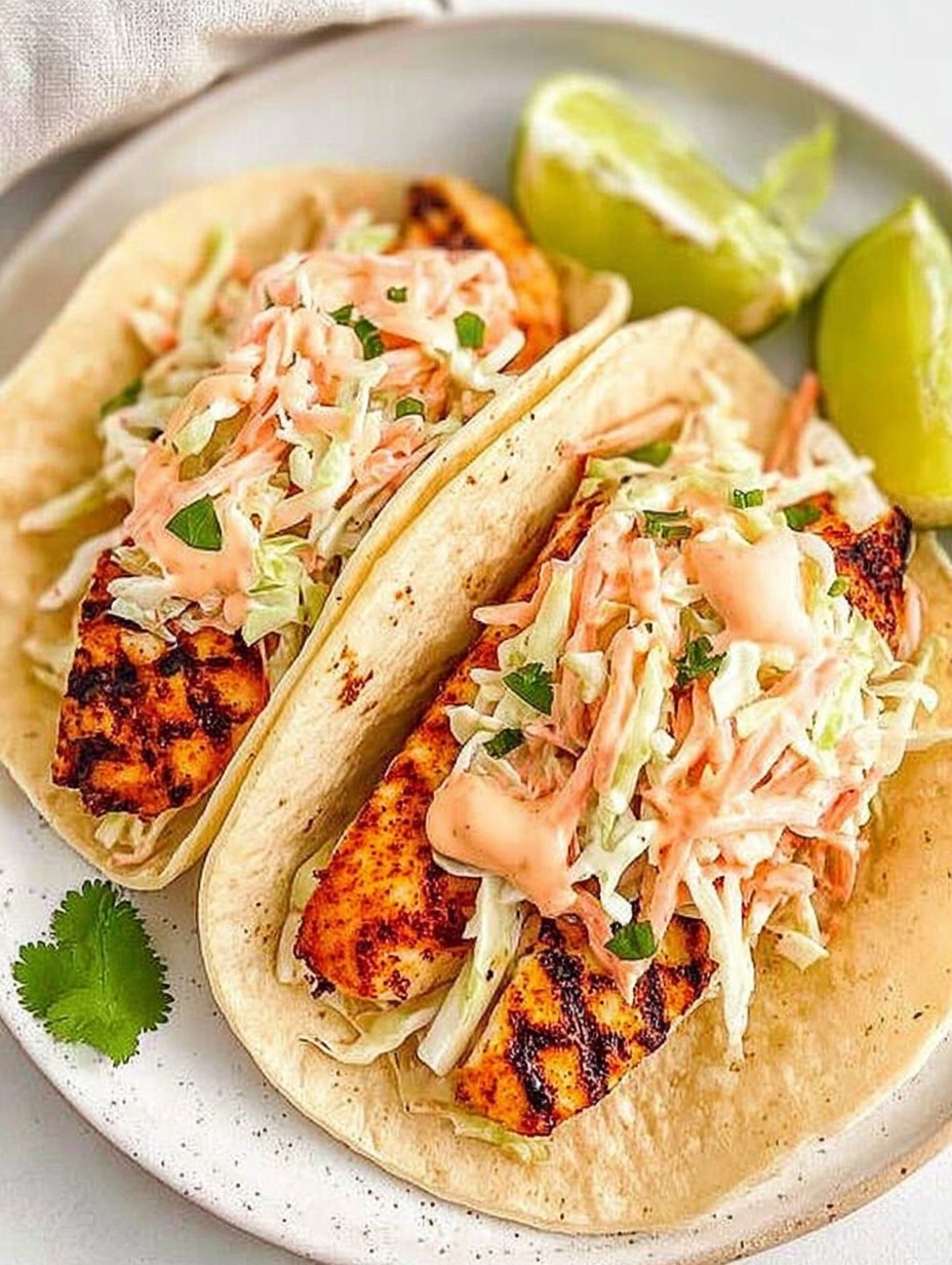 Simple Grilled Fish Tacos with Cabbage Slaw