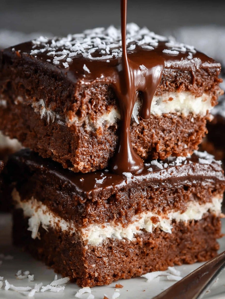 Sourdough Discard Chocolate Coconut Cake Squares