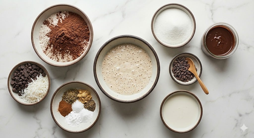 Sourdough Discard Chocolate Coconut Cake Squares