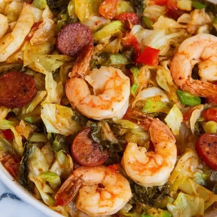 Southern Fried Cabbage with Shrimp