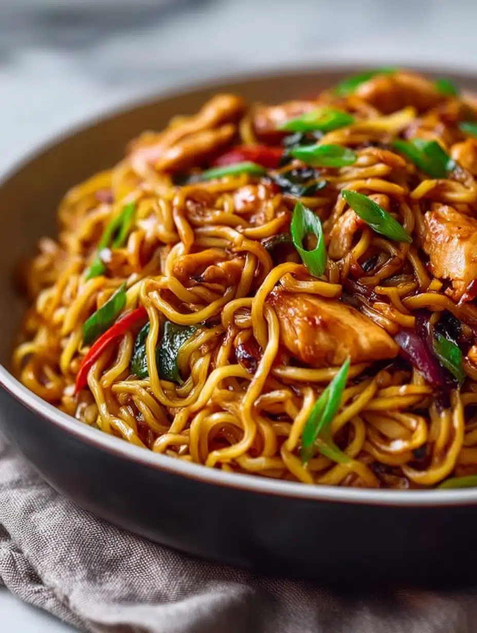 Sticky Garlic Chicken Noodles