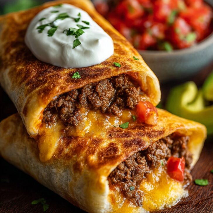 Beef and Cheese Chimichangas Recipe