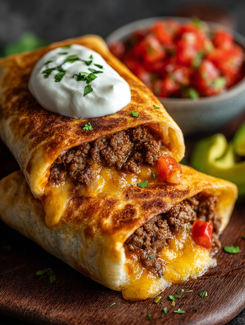 Beef and Cheese Chimichangas Recipe