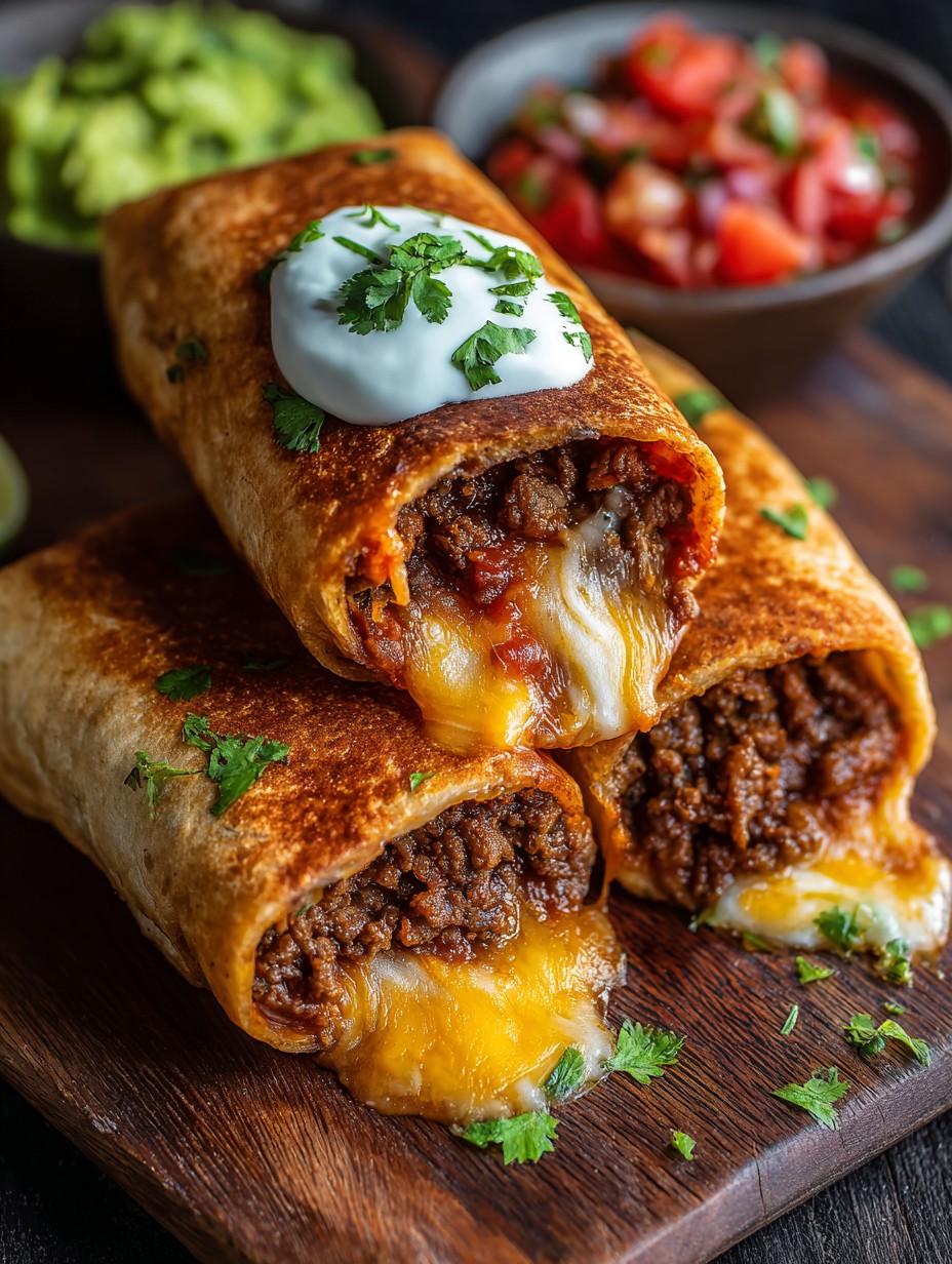 Beef and Cheese Chimichangas Recipe