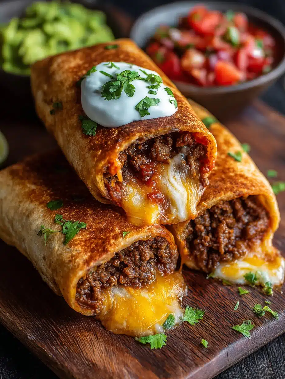 Beef and Cheese Chimichangas Recipe