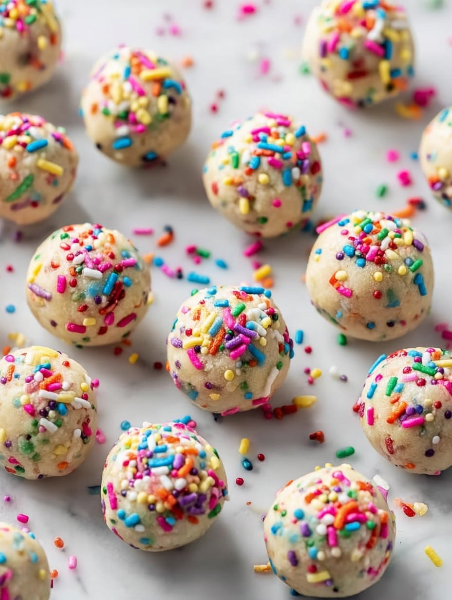 Birthday Cake Batter Protein Balls