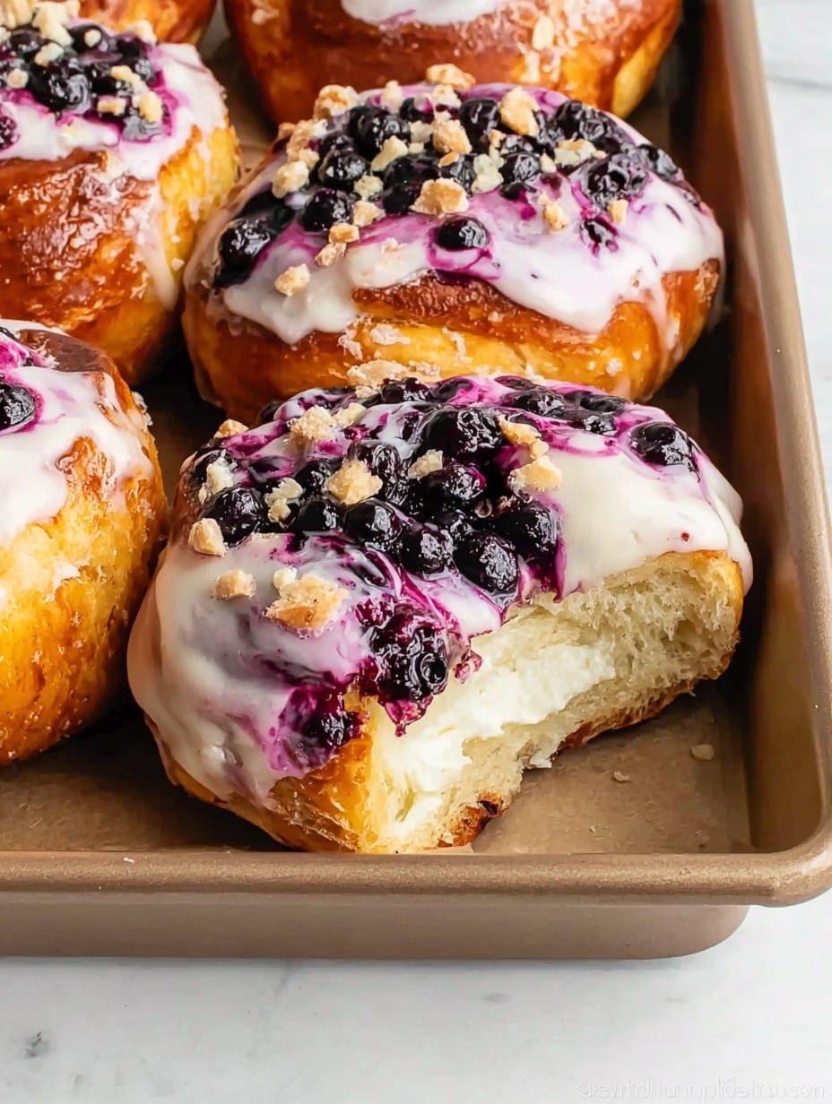 Blueberry Cheesecake Brioche Buns