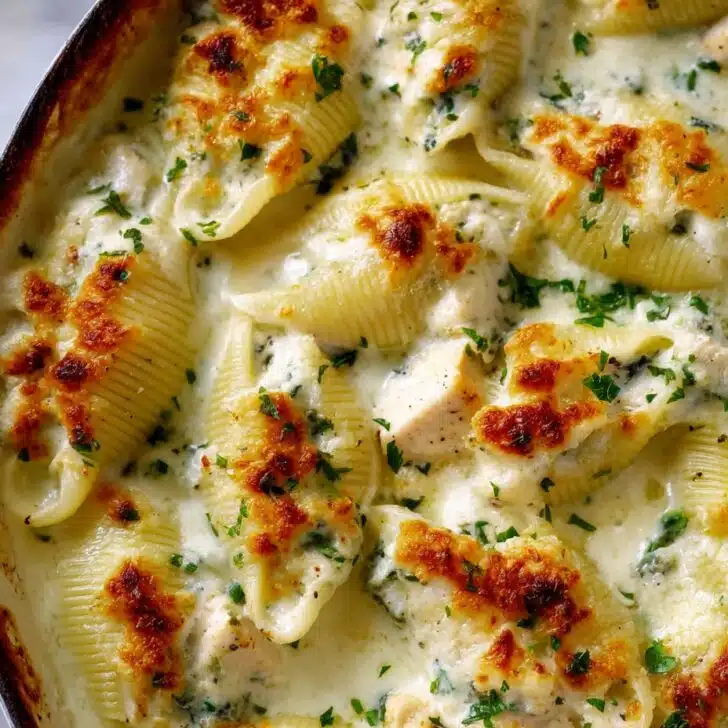 Chicken Alfredo Stuffed Shells