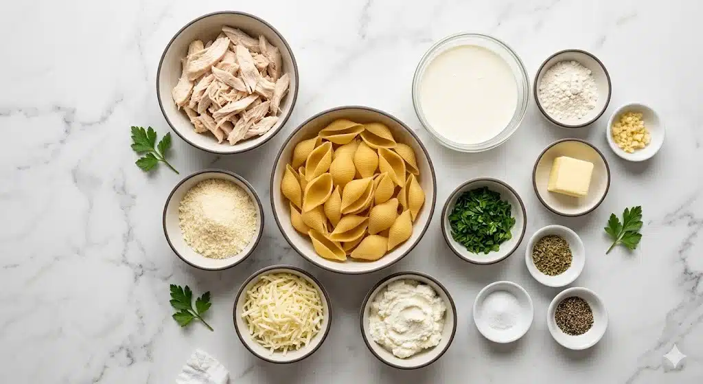 Chicken Alfredo Stuffed Shells