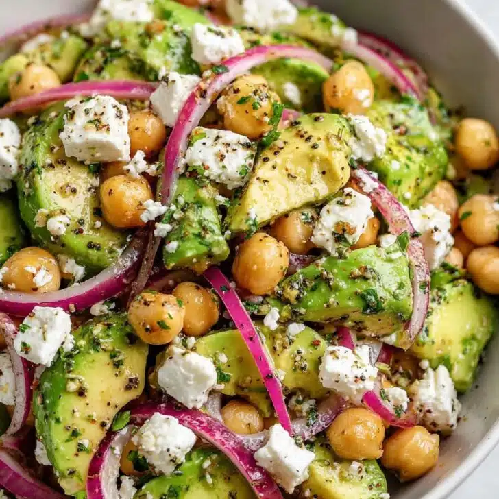 Chickpea Feta Avocado Salad