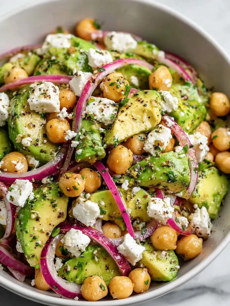 Chickpea Feta Avocado Salad