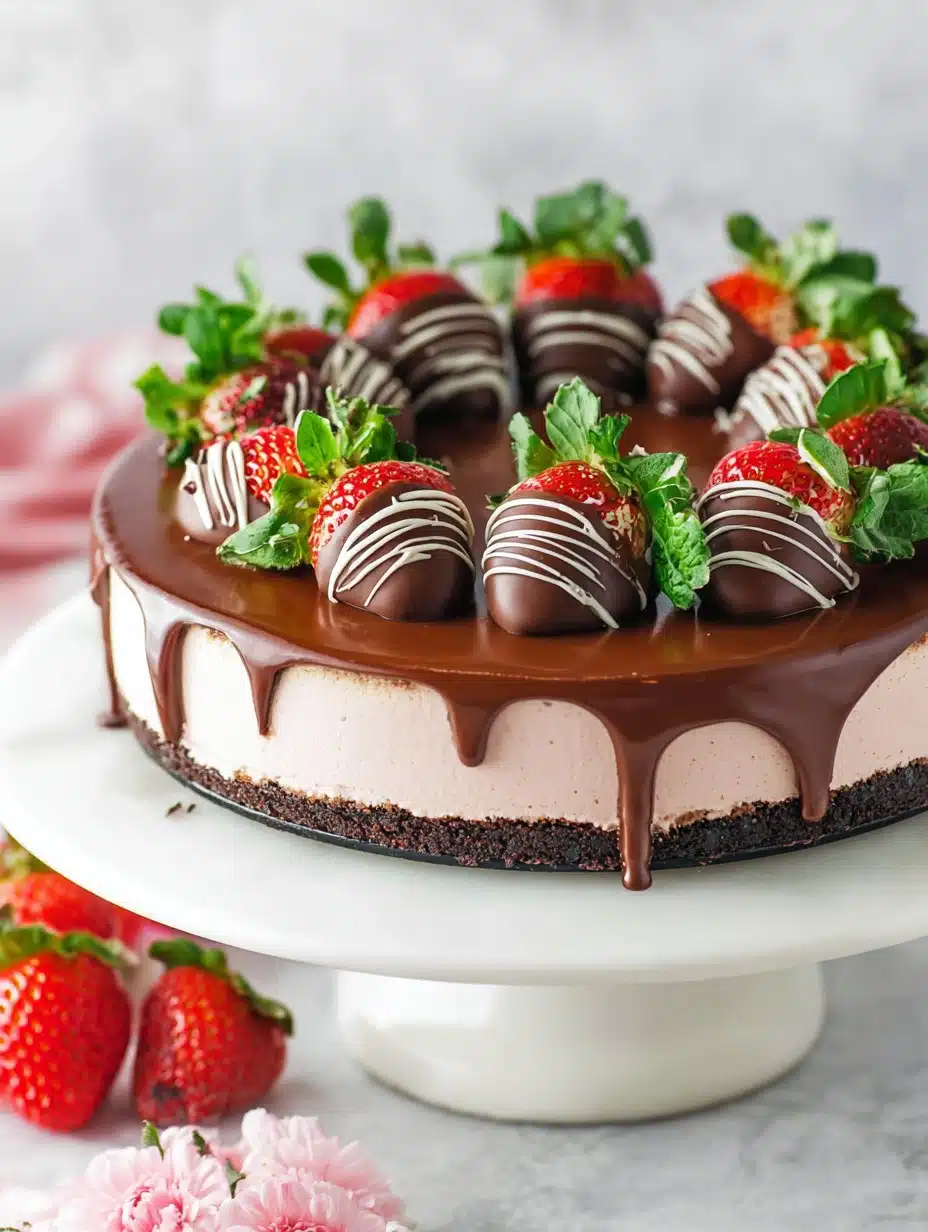 Chocolate Covered Strawberry Cheesecake