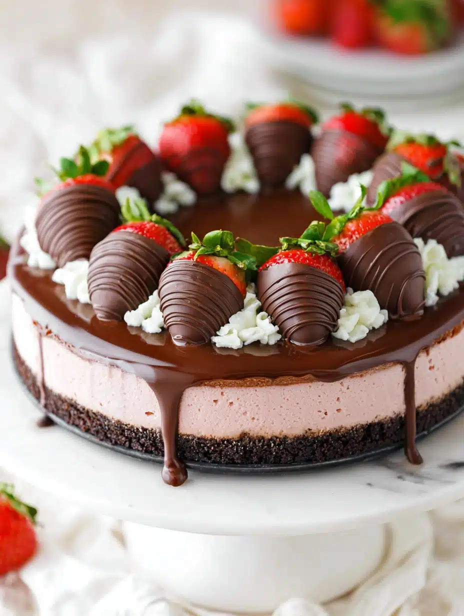 Chocolate Covered Strawberry Cheesecake