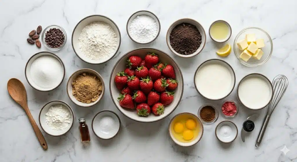 Chocolate Strawberry Swirl Cheesecake with Ganache Topping