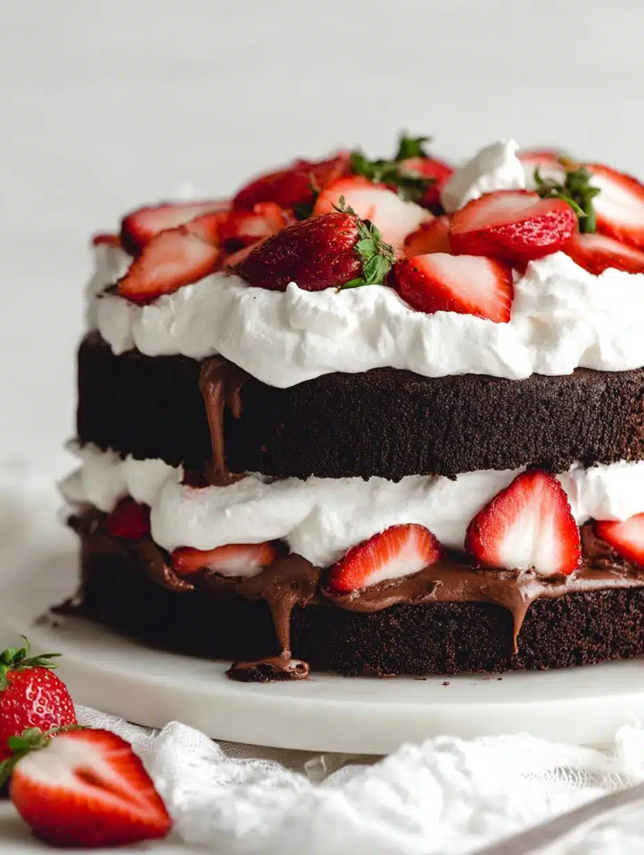 Chocolate Strawberry Whipped Cream Cake