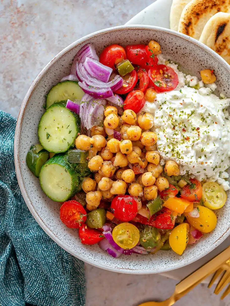 Cottage Cheese & Chickpea Salad Bowl Recipe