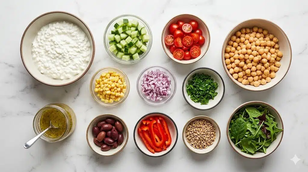 Cottage Cheese & Chickpea Salad Bowl Recipe