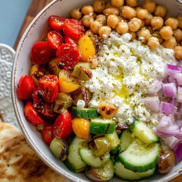 Cottage Cheese & Chickpea Salad Bowl