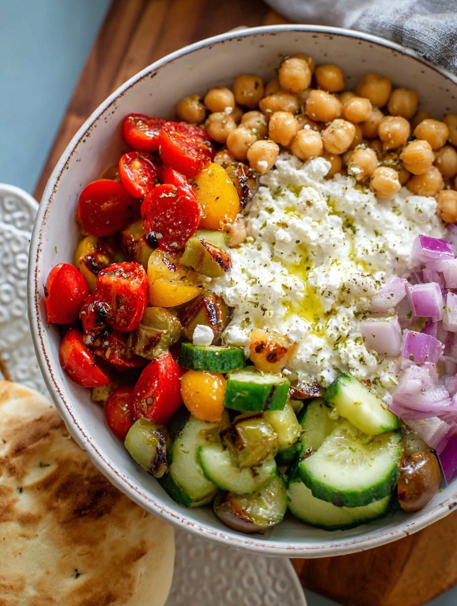 Cottage Cheese & Chickpea Salad Bowl