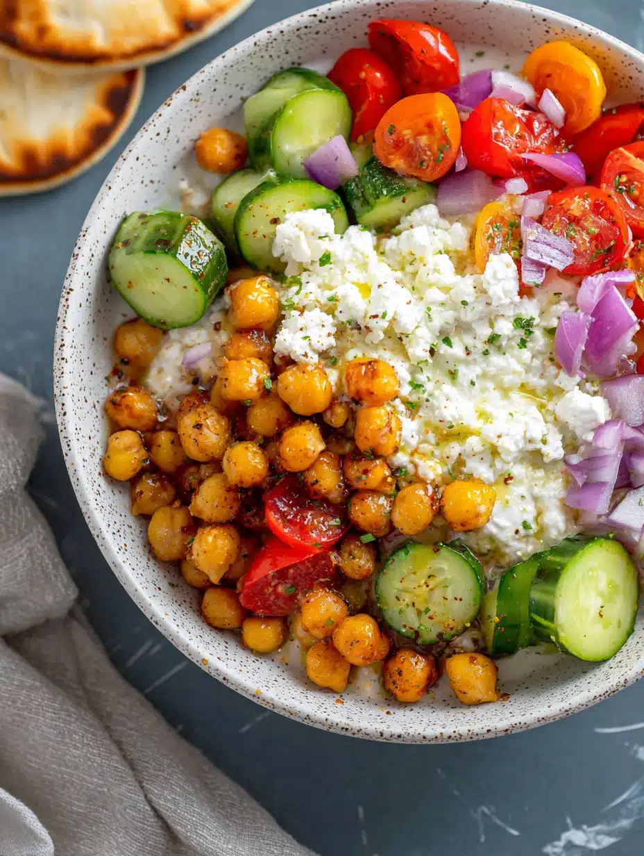 Cottage Cheese & Chickpea Salad Bowl