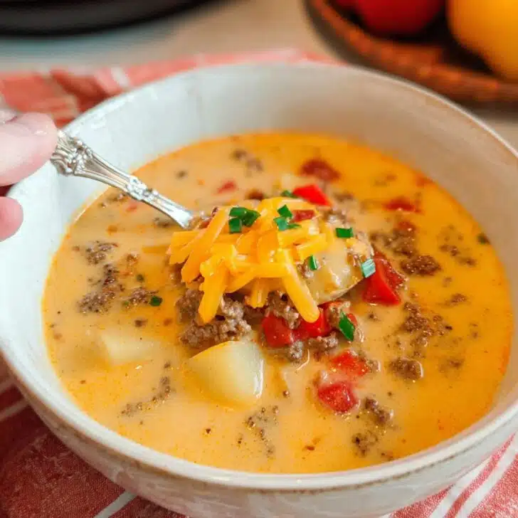 Crockpot Cheeseburger Soup