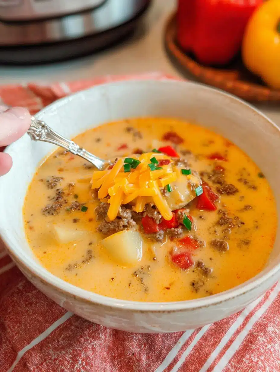 Crockpot Cheeseburger Soup