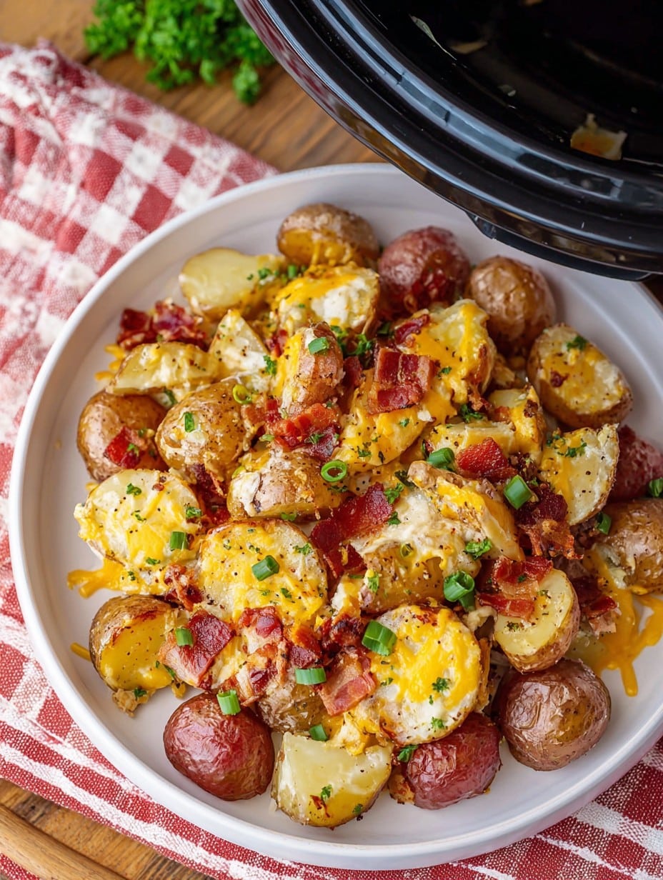 Crockpot Cheesy Bacon Ranch Potatoes