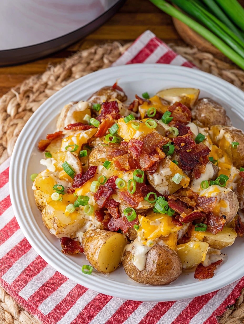 Crockpot Cheesy Bacon Ranch Potatoes