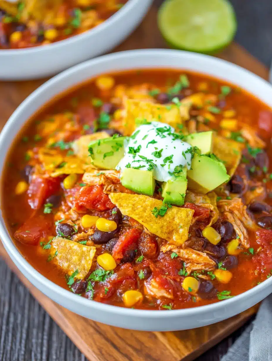 Crockpot Chicken Enchilada Soup