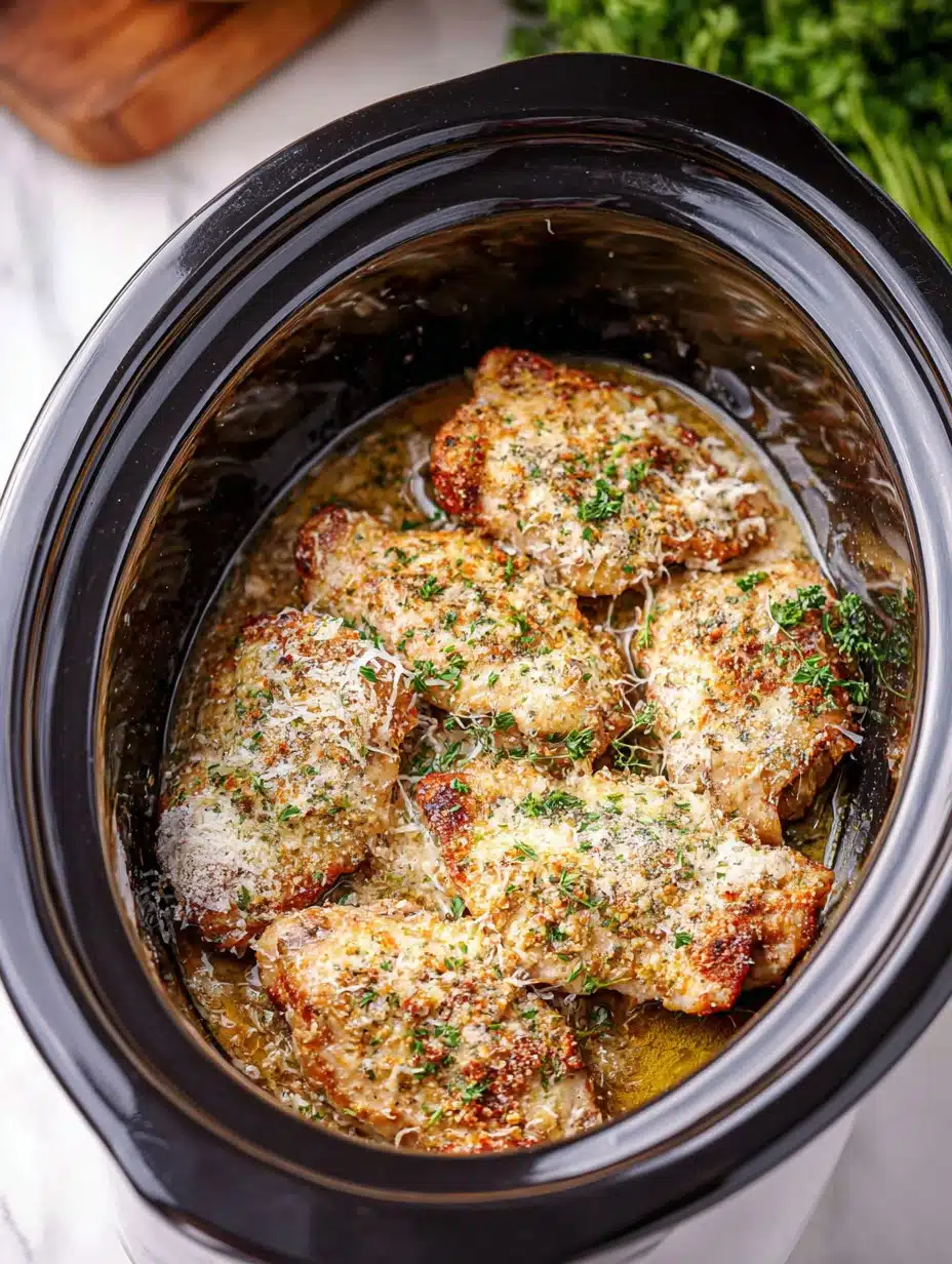 Crockpot Garlic Parmesan Chicken